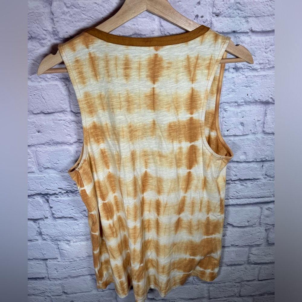 Anthropologie Tie Dye Embroidered Tank‎ Top Floreat tan/white size small - Picture 5 of 9
